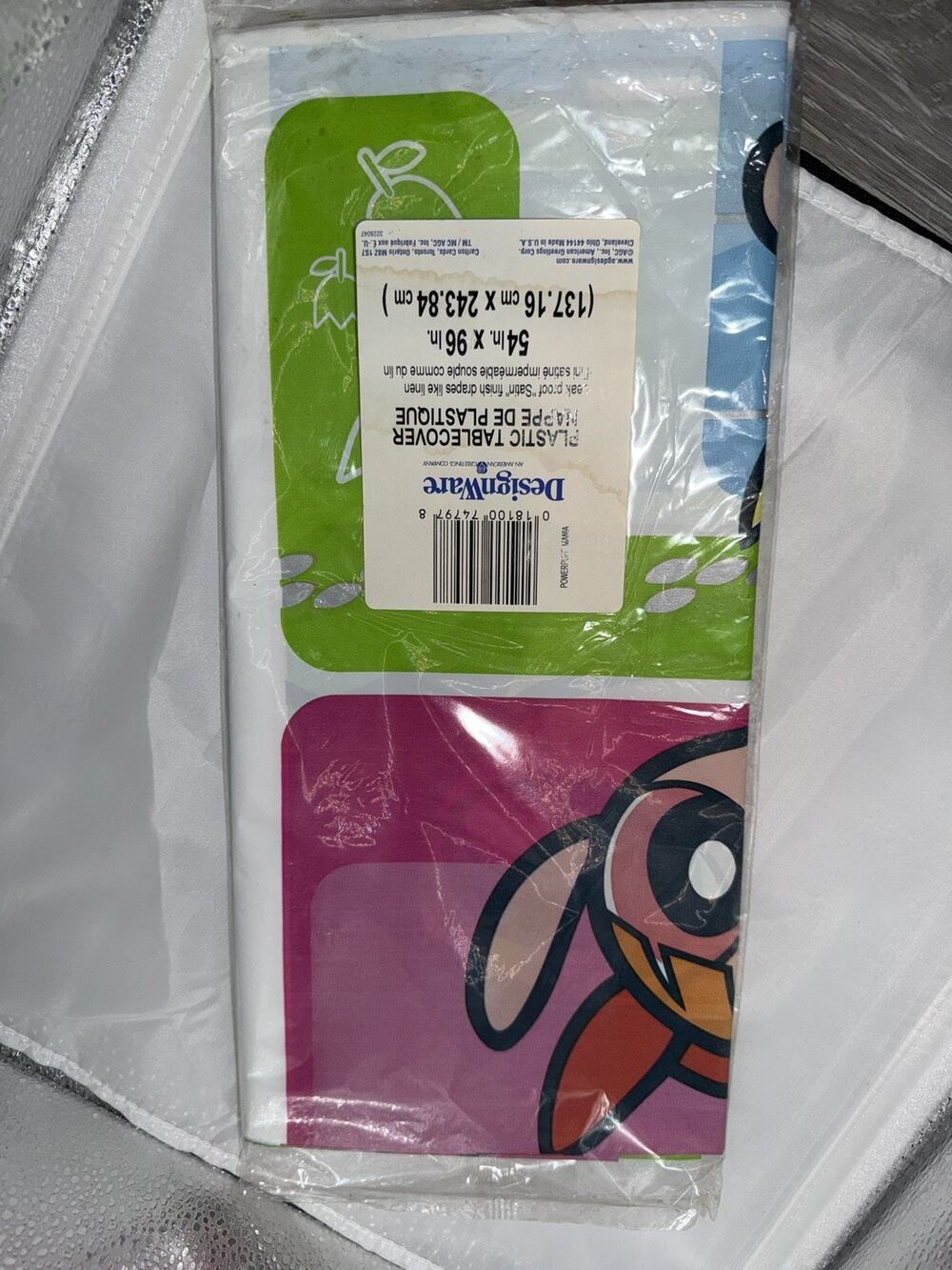 Power Puff Girls Vintage 2001 Plastic Tablecloth Party Supply New